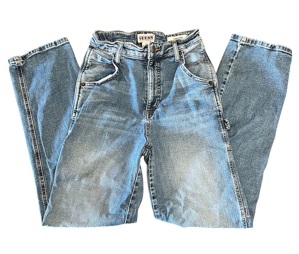 GUESS Originals Womens Light Wash Straight Leg Y2K Carpenter Jeans Size 26